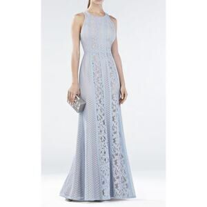BCBGMaxAzria Sky Blue Lace Maxi Dress